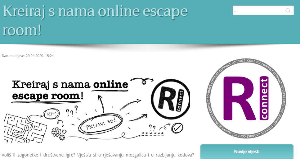 CTK Rijeka traži mlade osobe koje će kreirati online escape room igru