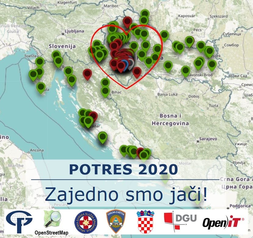 Interaktivna digitalna karta potres2020
