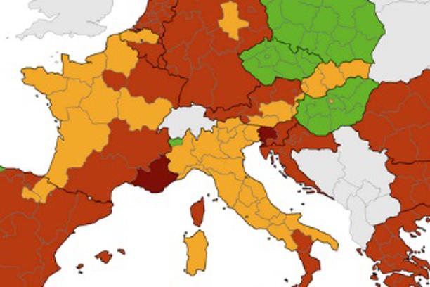 Hrvatska i dalje u crvenom, promjene na zapadu Europe