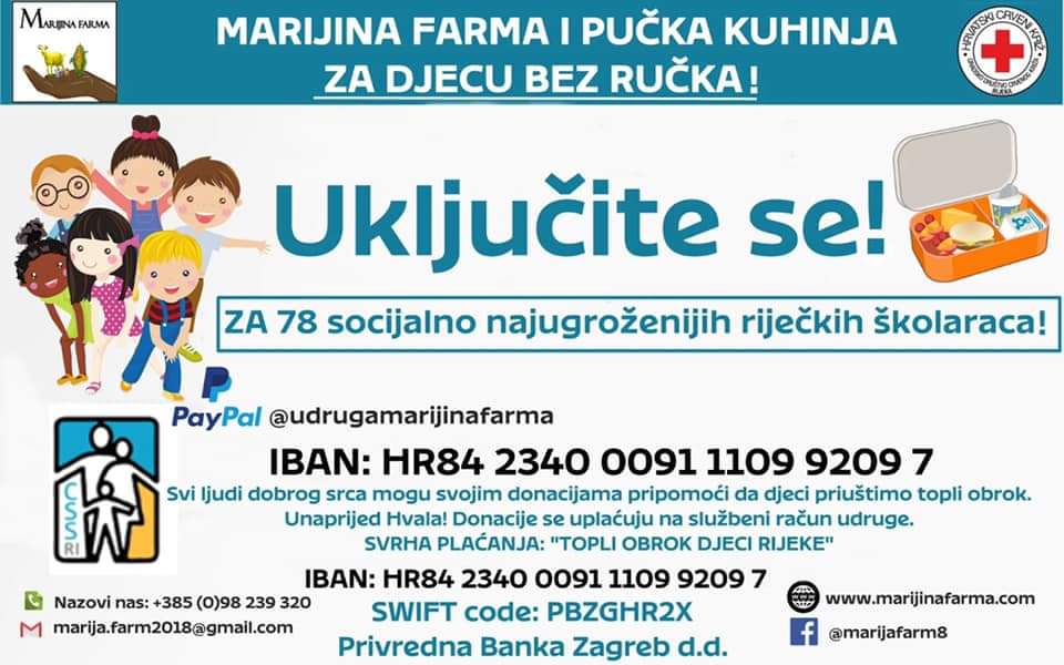 Osigurajmo besplatan obrok za 76 riječkih školaraca koji se hrane u Pučkoj kuhinji