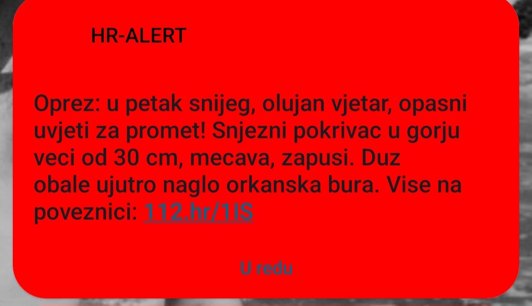 Civilna zaštita poslala poruke upozorenja