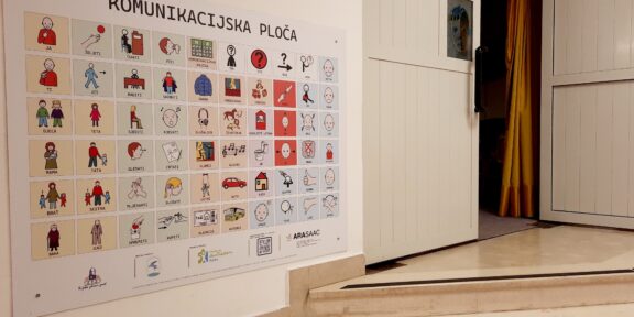 U atriju Gradskog kazališta lutaka postavljena komunikacijska ploča za djecu s jezično-govornim teškoćama