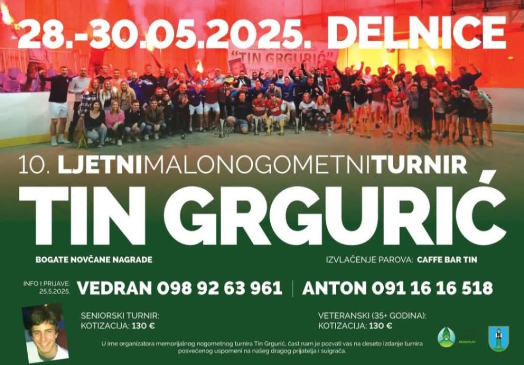 U Delnicama  započinje 10.Ljetni memorijalni malonogometni turnir “Tin Grgurić”