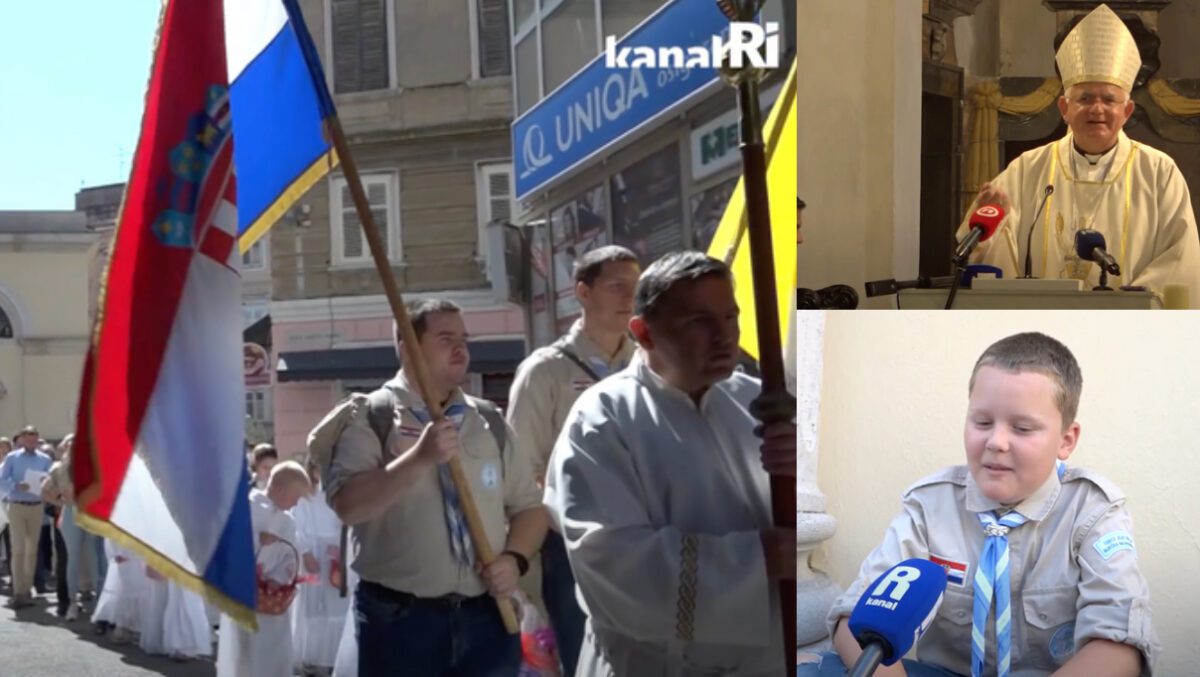 Slavi se Tijelovo: Riječki nadbiskup Mate Uzinić predvodio misno slavlje