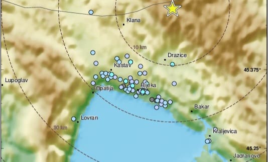 Potres u okolici Rijeke