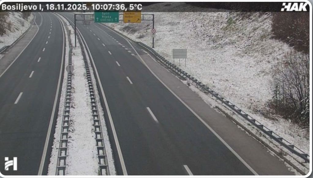 Pao je snijeg u Gorskom kotaru i na Platku