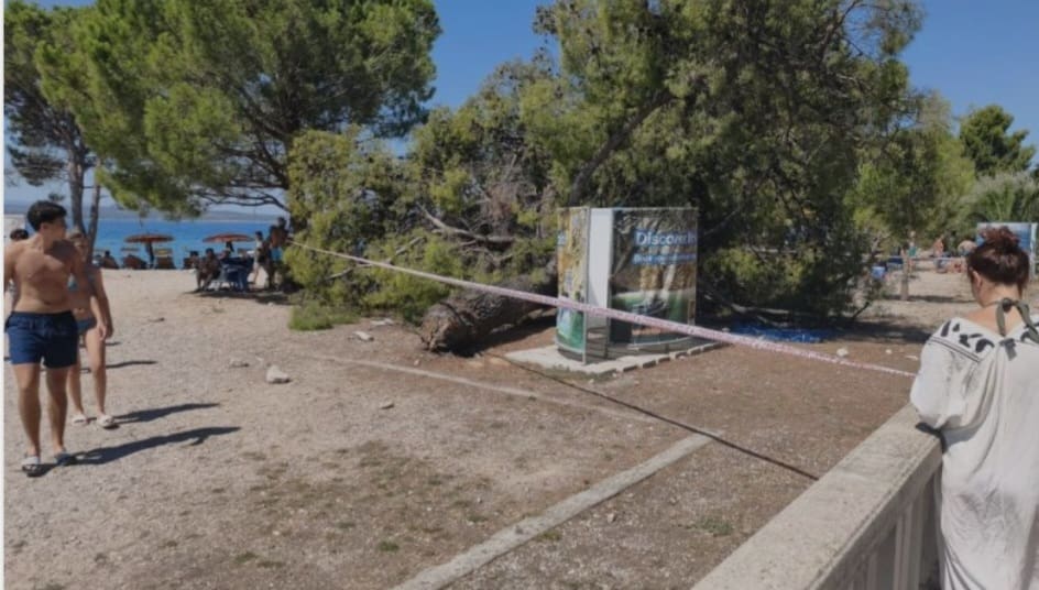 Stablo palo na osmero kupača u Crikvenici, među njima i troje djece