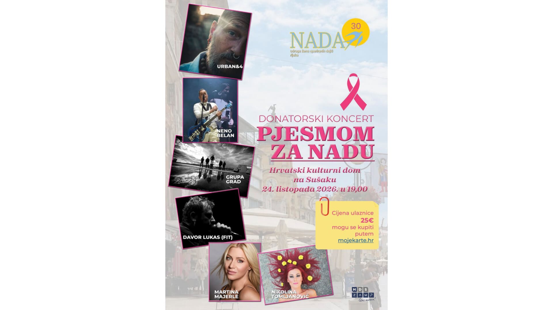 Pjesmom za Nadu: Koncert povodom 30 godina Udruge Nada